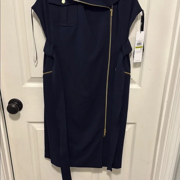 Calvin Klein Motto Style Navy Sheath Dress. Size 14 Never Worn. - Picture 4 of 13